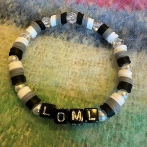 loml 🥀 Swiftie Friendship Bracelet (black and silver block letters)